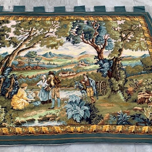 4x5 ft Vintage Tapestry, French Tapestry, Handmade Tapestry, Aubusson Tapestry, Medieval Tapestry, French Tapestry Wall Hanging 157x128cm