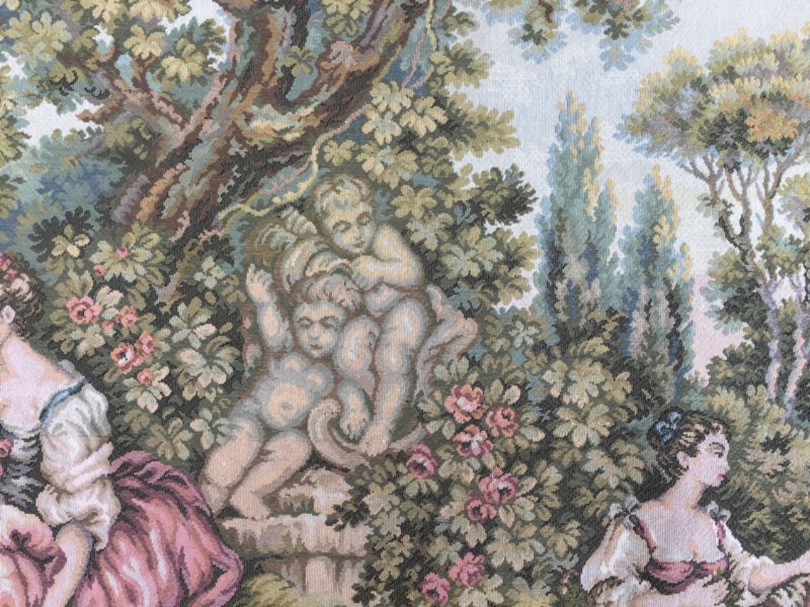 Vintage Tapestry French Tapestry Wall Hangings Kitchen Etsy