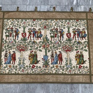 3x4 Frans tapijt, vintage tapijt, bloementapijt, wandtapijt religies, wandtapijt, tuintapijt, wandtapijt / wandkleed, 130 x 80 cm