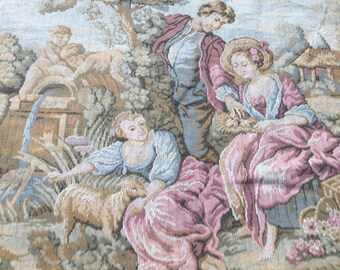 Tapisserie Murale Vintage Française 93x53 Cm - Gobelins Romantique Chambre