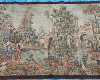Vintage French Tapestry: Floral Medieval Wall Hanging (93 x 185 cm)