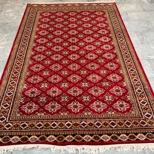 5x8 Teppich Traditioneller Teppich Afghanischer Teppich Handarbeit Teppich Wolle und Seide Teppich Boden Teppich Balouch Teppich Home Decor Teppich Wolle Kelim Teppich 247 x 154 cm