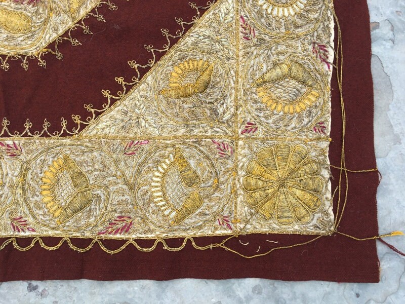 3x3 Antique Turkish Tablecover Hand Embroidery Tablecloth Etsy UK