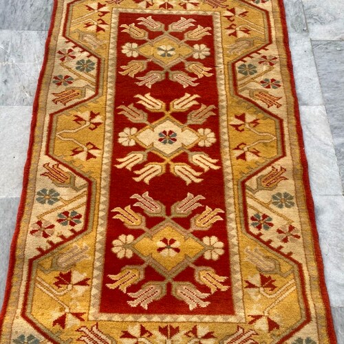 Afghan Rug, Vintage shops Rug, Mini Rug, Handmade Rug, Boho Rug, Turkish Oushak Rug, Home Decor Rug, 3x4 Turkish Rug, Wool Kilim Rug, 132 x 80 cm