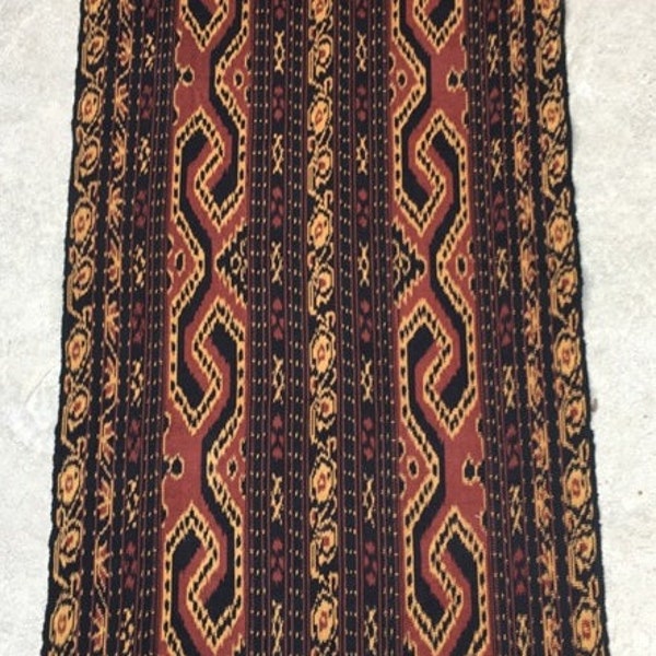 2x3 Antique Ikat Shawl Handwoven Indonesian Ikat Uzbek Scarf,Ikat textile scarf Ikat wall hanging shawl Ikat woman Fashion shawl 101 x 56 cm