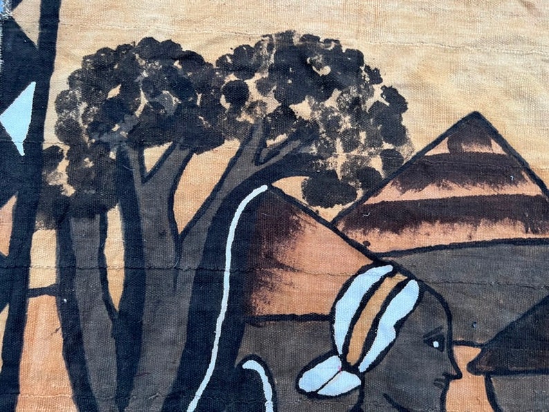 Antique African Tapestry Hand Painting Pictorial Tapestry Etsy