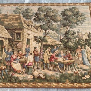 4 x 5 Frans tapijt, vintage tapijt, bloementapijt, tapijt met kleurrijke rozen, tapijt met kleurrijke rozen, tuintapijt, wandtapijt / wandkleed 150 x 125 cm