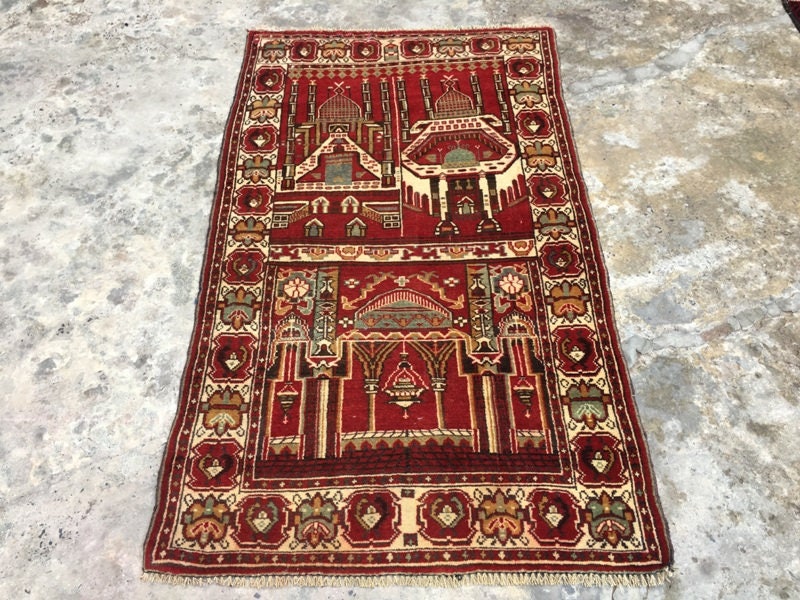Afghan Rug Handwoven Rug Vintage Rug Tribal Rug Prayer Rug | Etsy