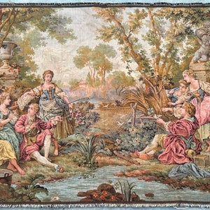 2x3 Belgium Tapestry, Vintage Tapestry, Floral Tapestry, Authentic Tapestry, Medieval Tapestry, Romantic Tapestry/Wall Hanging, 82 x 62 cm