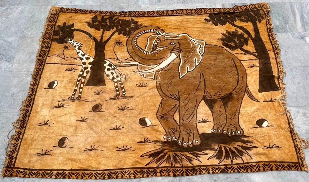 Antique African Tapestry, Hand Painting, Pictorial Tapestry, Wall