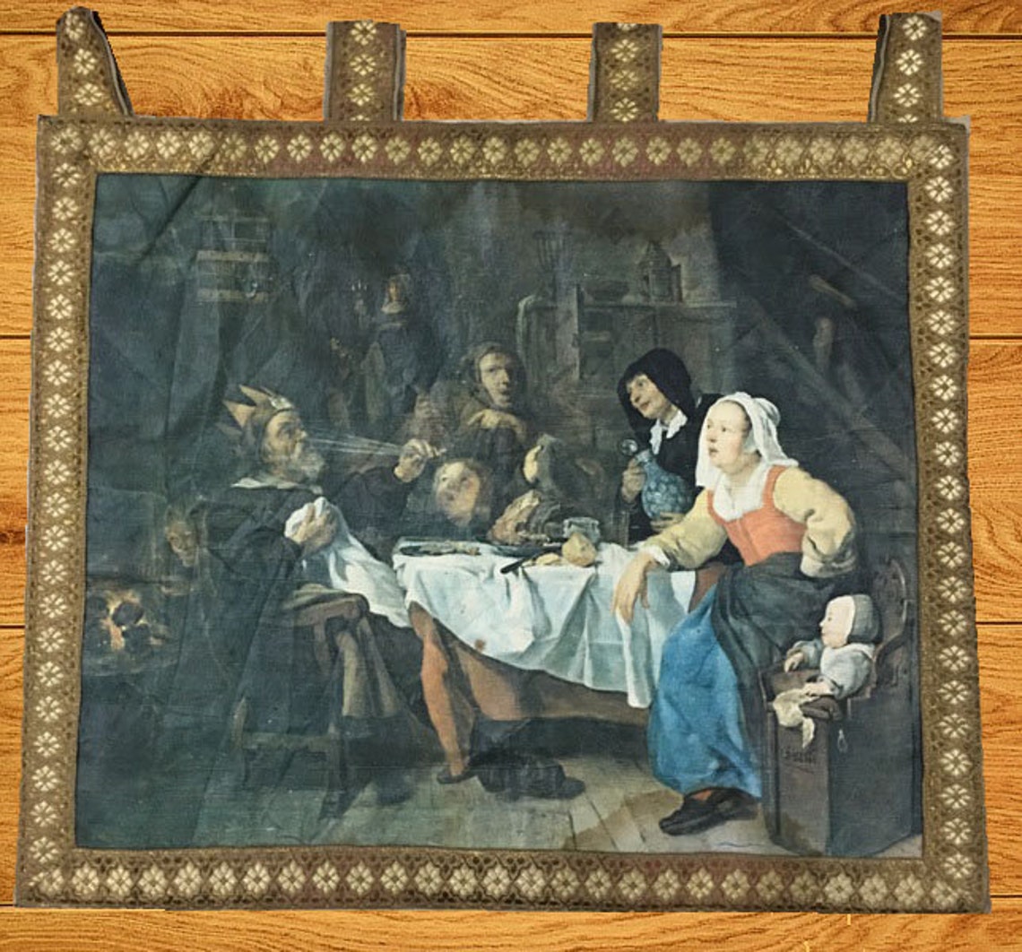 FREE SHIPPING feast of the bean king pictorial tapestry wall Etsy