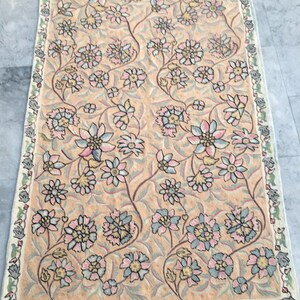 French Aubusson Rug, 4x6 Rugs, Handmade Rug, Area Rug, Vintage Rug, Needlepoint Rug, Wool Kilim Rug, Floral Rug, Oriental Rug, 170 x 115 cm