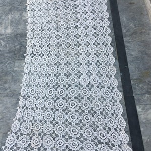 3x6 Vintage white large Crochet table cloth Floral table cover Handmade Runner table cloth hand crochet table linen Home Decor 170 x 81 cm
