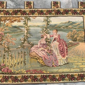 2x3 French Tapestry, Vintage Tapestry, Floral Tapestry, Authentic Tapestry, Religions Tapestry, Home Décor Tapestry/Wall Hanging 88x65 cm