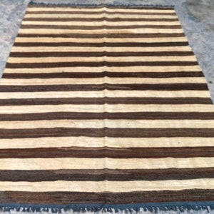Teppich Teppich Handgeknüpfter Teppich Afghanischer Kelim Wohnzimmer Teppich Atemberaubender Kelim Moderner Teppich Blumenteppich Großer Teppich Wolle Kelim Teppich 207 x 141 cm