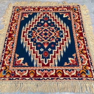 Area Rug 4x5 Handmade Rug French Style Aubusson Rug Vintage Rug Needlepoint Rug Wool Kilim Rug Floral Design Rug Oriental Rug, 148 x 135 cm