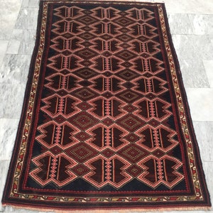4x6 Vintage Teppich, Handgewebt Teppich, Afghanischer Teppich, Traditioneller Teppich Oushak Teppich, Home Decor Teppich, Blumenteppich, Türkischer Teppich, Wolle Kelim Teppich 188 x 115 cm