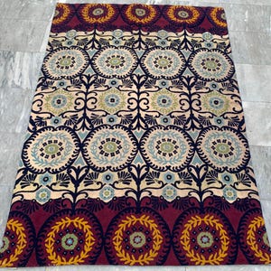 4x6 Vintage French Rug, Handmade Aubusson Rug, Needle Point Rug, Mini Rug, Bedroom Rug, Oriental Rug, Wool Kilim Rug, Floor Rug 170x117 cm