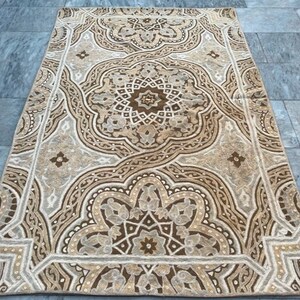 4X6 Vintage Rug, French Aubusson Rug Handmade Rug, Area Rug, Needlepoint Rug, Wool Kilim Rug, Floral Rug, Home Decor Rug, 176 x 112 cm