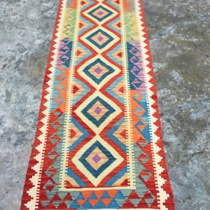 Runner Rug, Afghan Kilim, Handwoven Kilim Turkish Kilim Hallway Runner 2x6 Rug Kitchen Runner Rug Long Runner Wool kilim Rug 199 x 71 cm