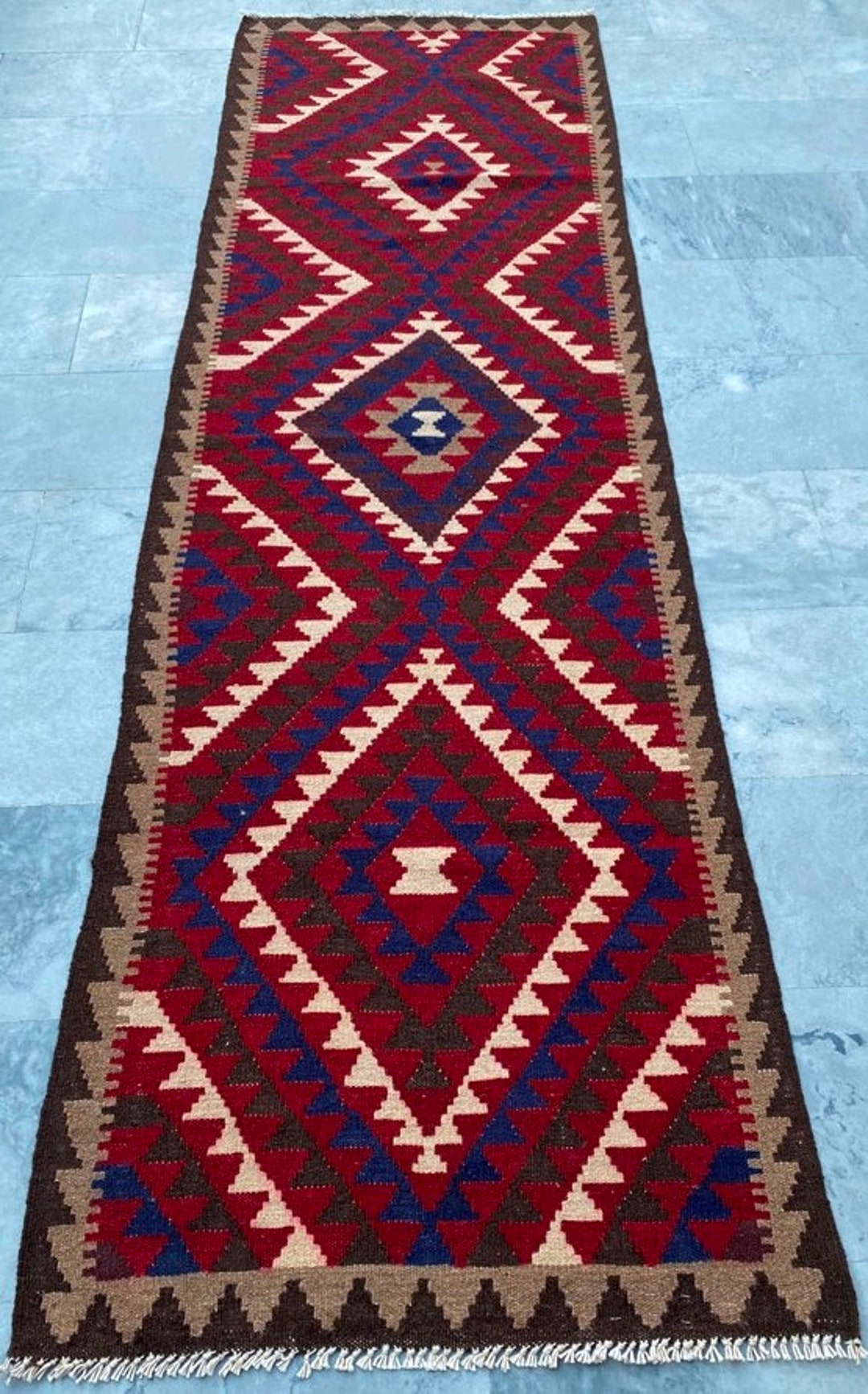 3x10 Hallway Runner, Afghan Kilim, Handmade Kilim, Area Rug, Kitchen ...