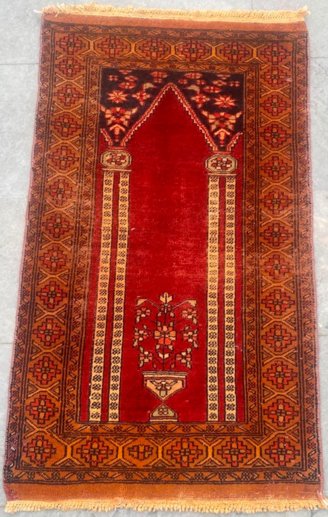 1990年代ビンテージ チベタンラグ ネパール ハンドメイド 高級絨毯