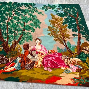French Tapestry, Vintage Traditional Tapestry, Unique Decor Authentic Wall Hangings, Goblins Tapestry Medieval Floral Tapestry 132 x 110 cm