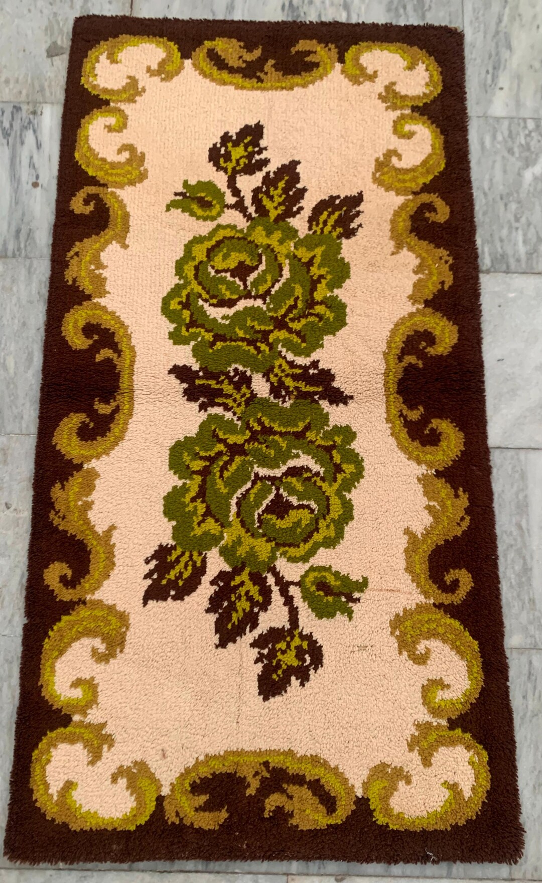 Etsy Rya Rug Kits Vintage Swedish Rya Rug, Floral Shaggy Tapestry (132x67 Cm) - Etsy