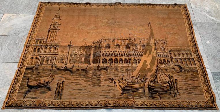 Fleur De Lis Living Floating Venice Stretched Wall Tapestry