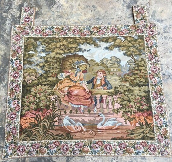 Vintage French Tapestry Wall Hangings Kitchen Tapestry Goblins Tapestry Medieval Floral Tapestry Home Decor FREE SHIPPING 89 X 78 Cm Etsy