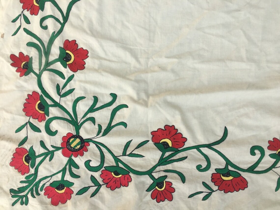 5x5 Antique Turkish Tablecloth Kitchen Dinning Tablecloth Hand Etsy