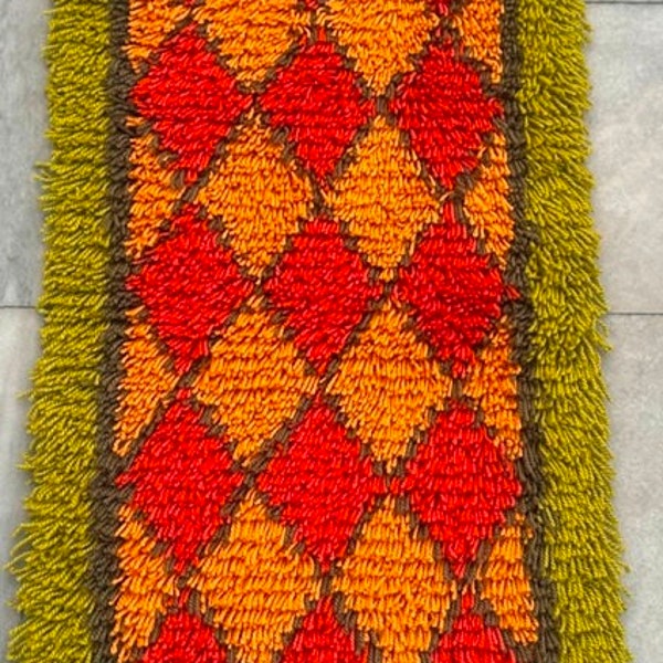 Vintage Swedish Scandinavian Rug, Shaggy Rug, Soft Rug, Bedroom Rug, Plush Rug, Rya Rug, Oriental Rug, Wool Rug, FREE SHIPPING 80 x 46 cm