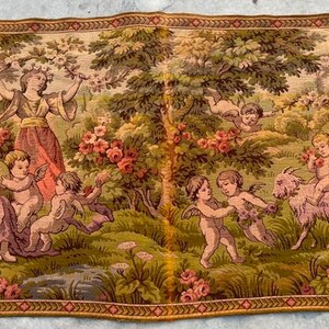 2X5 French Tapestry Vintage Tapestry, Home Decor Traditional Wall Hangings, Goblins Bohemian Tapestry, Medieval Floral Tapestry 148 x 69 cm