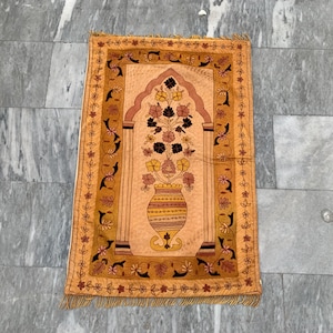 2x3 Vintage French Rug, Handmade Aubusson Rug, Needle Point Rug, Mini Rug, Bedroom Rug, Oriental Rug, Wool Kilim Rug, Floor Rug 100x60 cm