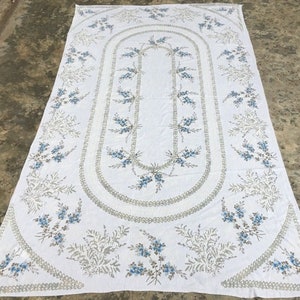 Vintage Crochet Tablecloth Floral Table Cover Handmade 4x7 hand crochet linen Home Décor Kitchen Dinning FREE SHIPPING&#39; 226 x 130 cm