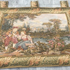 3X4 French Tapestry Vintage Tapestry Home Decor Traditional Wall Hangings, Goblins Romantic Tapestry, Medieval Floral Tapestry 110 x 85 cm