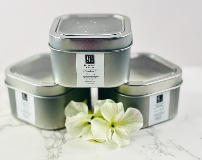 Wickless Candle/Flameless Candle/Tin Candles/Scented Candles/Homemade Candles/Minimalist Candles for Women or Men home fragrance gift .