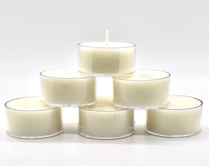 Tea Lights/Tea Light Candles/Unscented Candles/Small Candles/White/Mini Candles/Homemade Candles/Soy Tea lights/for Gift or Candle Favors.