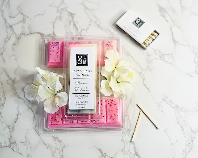 Wax Melts for Warmer, Snap Bar, Rose Scented, Candle Melts, Gift ideas, Soy Wax Melts for Home Fragrance Gift or Gift For Fragrance Lover.