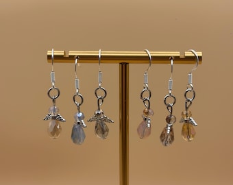 Pendientes de cristal con alas de ángel: joyería colgante hecha a mano