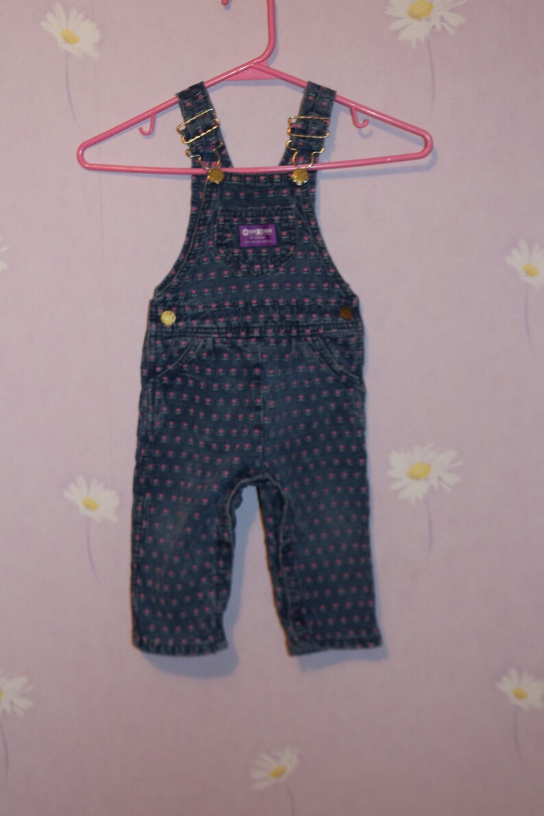Osh Kosh BGosh Toddler Boys Blue Denim Football Themed Overalls