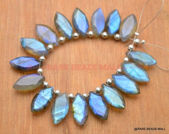 Labradorite Marquise BeadsNatural Labradorite Smooth Marquise BriolettesLabradorite Gemstone BriolettesLabradorite Beads6 PcsSILBCB