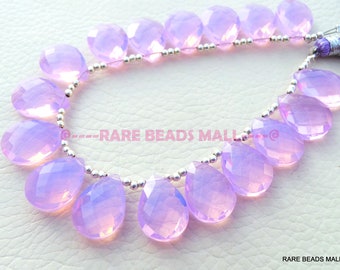 Rose Pink Quartz Faceted Pear Shape Briolettes 14x10 MM 5 Pairs