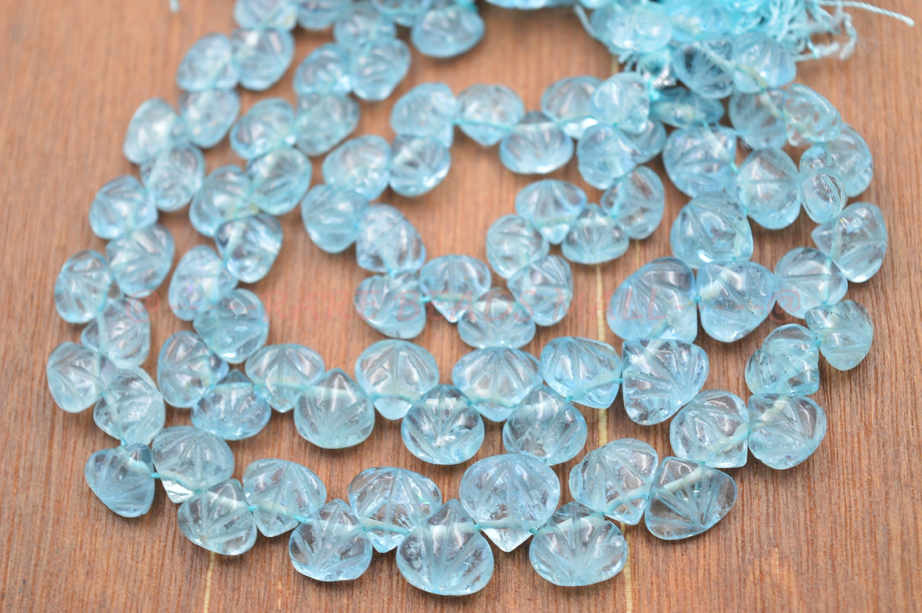 Aquamarine Heart Beads/Natural Aquamarine Smooth Hand Carved Etsy