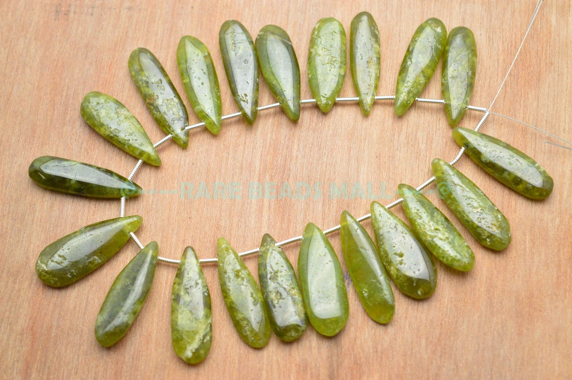 Vesuvianite Pear Beads/Natural Vesuvianite Smooth Pear Etsy