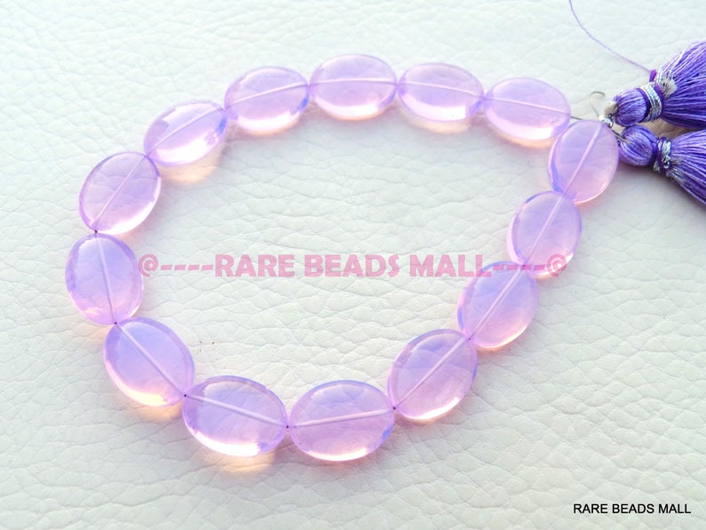 Lavender Quartz Oval BeadsLavender Quartz Smooth Oval Shape BriolettesLavender Quartz Gemstone Briolettes7 Inch StrandGMS-LV1
