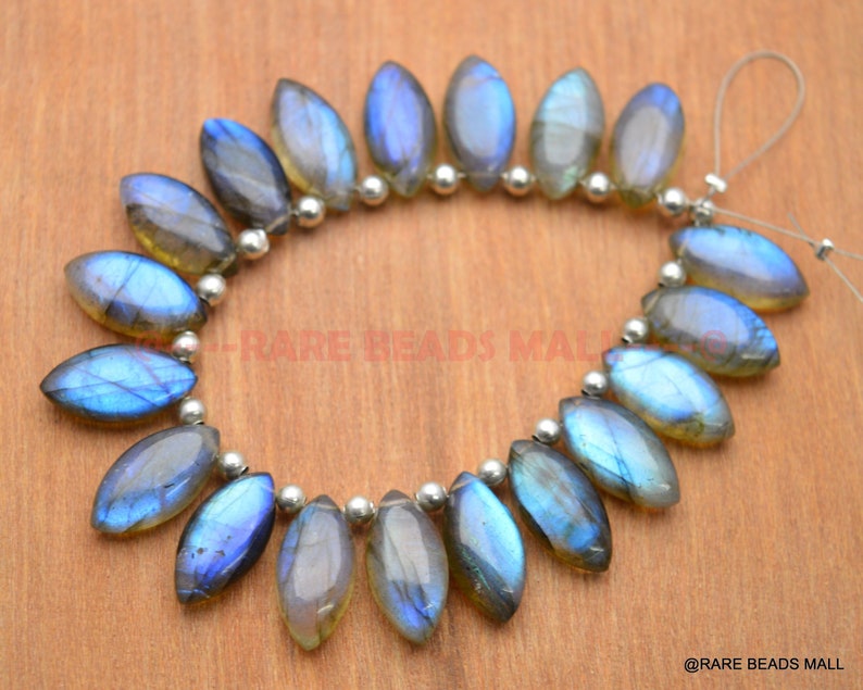 Labradorite Marquise BeadsNatural Labradorite Smooth Marquise BriolettesLabradorite Gemstone BriolettesLabradorite Beads6 PcsSILBCB