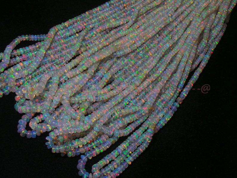 Ethiopian Opal BeadsNatural Ethiopian Opal Smooth Rondelle BeadsFire Opal BeadsOpal BeadsGood Color Play Beads2.5-4.5MM16 InchSI-1170