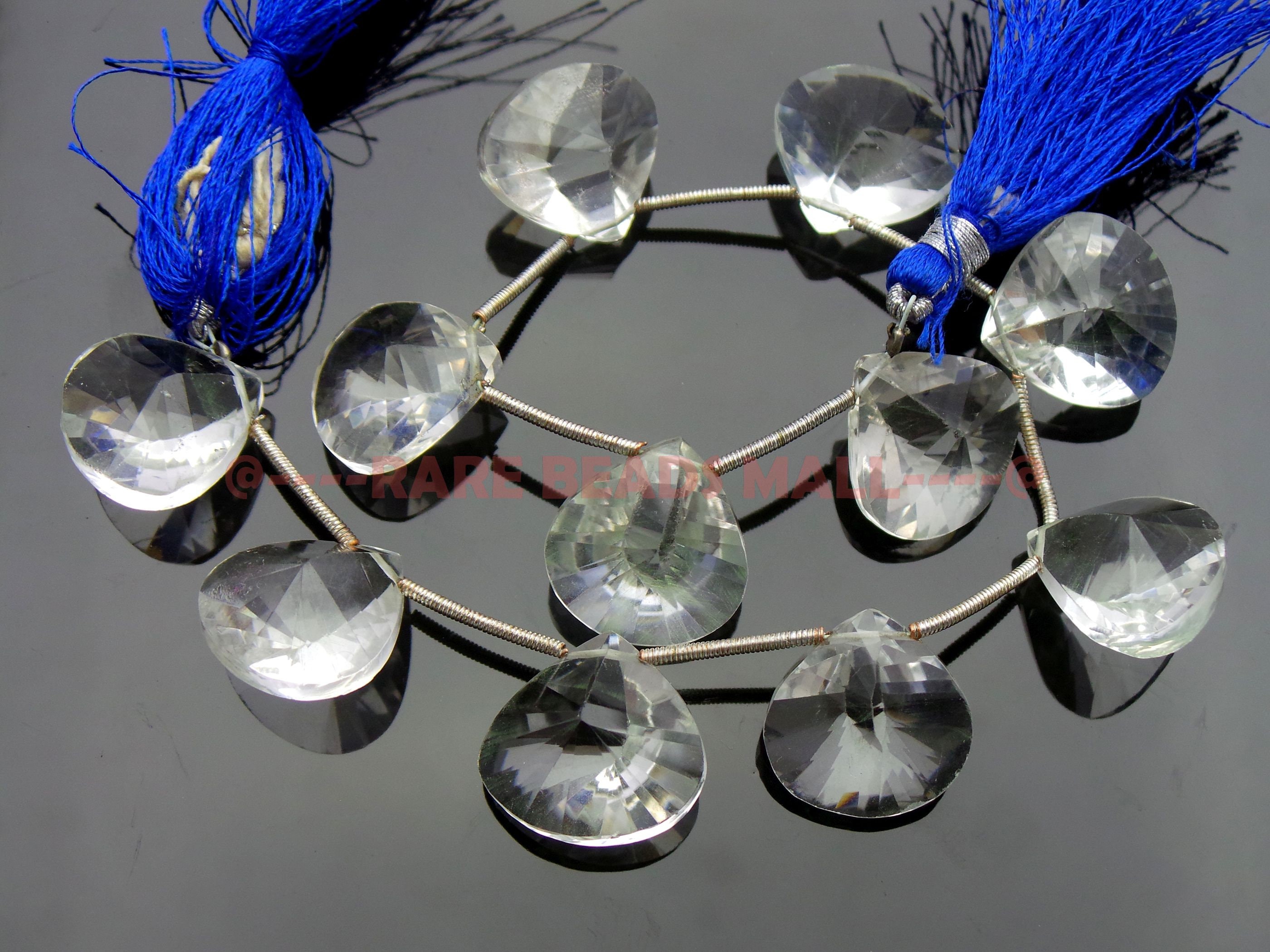 Rock Crystal Beads/Natural Crystal Faceted Concave Cut Heart Etsy