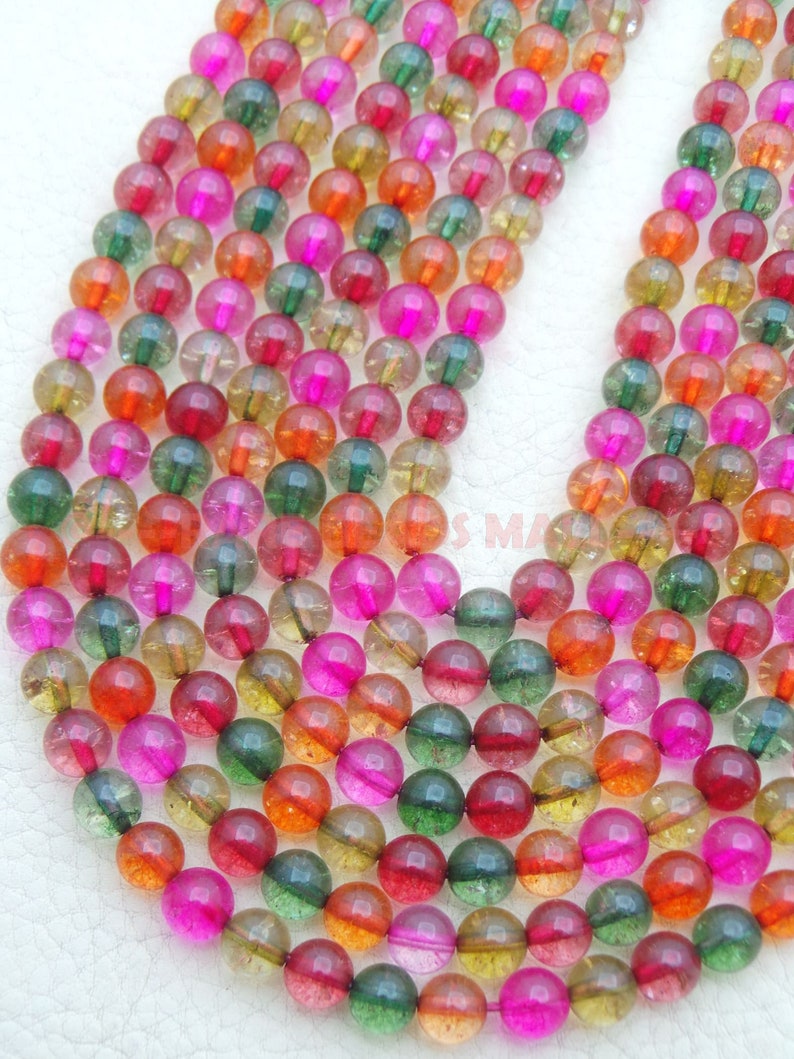 Multi Quartz RoundsMulti Quartz Smooth Round Ball BeadsMulti Quartz Gemstone Rondelle BeadsMulti Quartz Beads6 MM13 InchesSI-UDI01